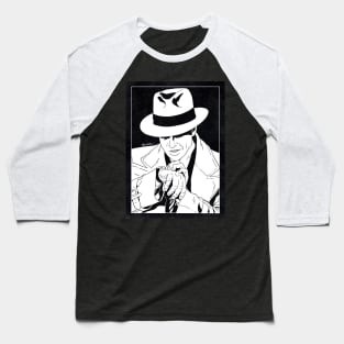 DICK TRACY (Black and White) Baseball T-Shirt